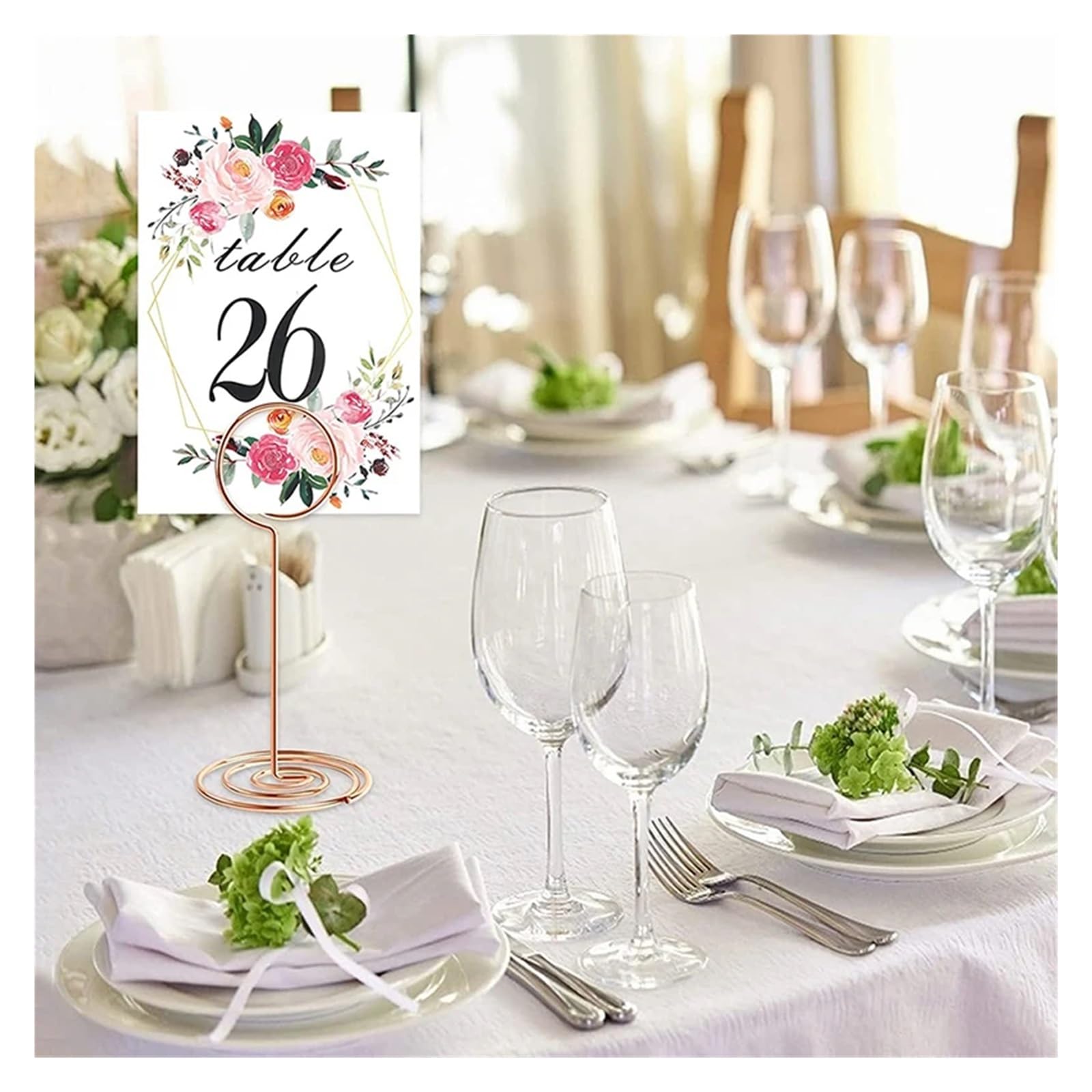 Uchwyty na numery stolików, Table Number Place Card Photo Holders Round Heart Star Shape Multicolor 10 Or 20 Pcs(Heart-Silver,20pcs)