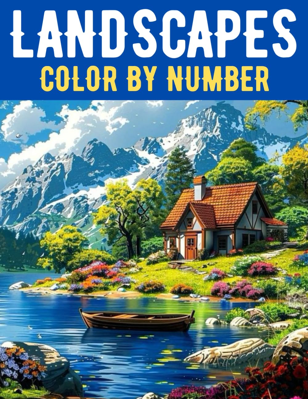 Landscapes Color by Number: A Relaxing Color by Number Book for Adults Featuring Scenic Nature and Outdoor Views