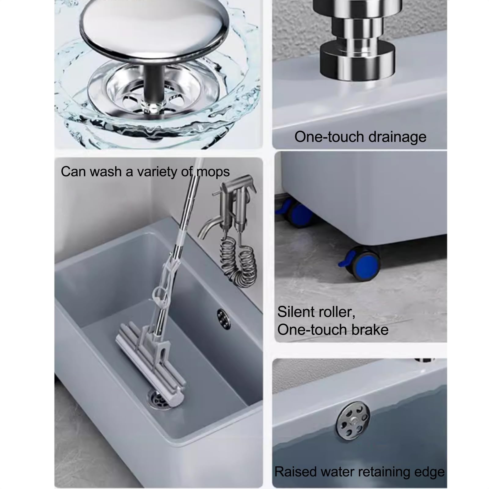 Lavandino for scopa da pavimento indipendente Lavabo for scopa in plastica