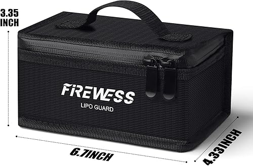Miniatura 2 de Paquete de 2 bolsas de seguridad Lipo a prueba de fuego, bolsa de batería de litio ignífuga y a prueba de explosiones, bolsa de almacenamiento de