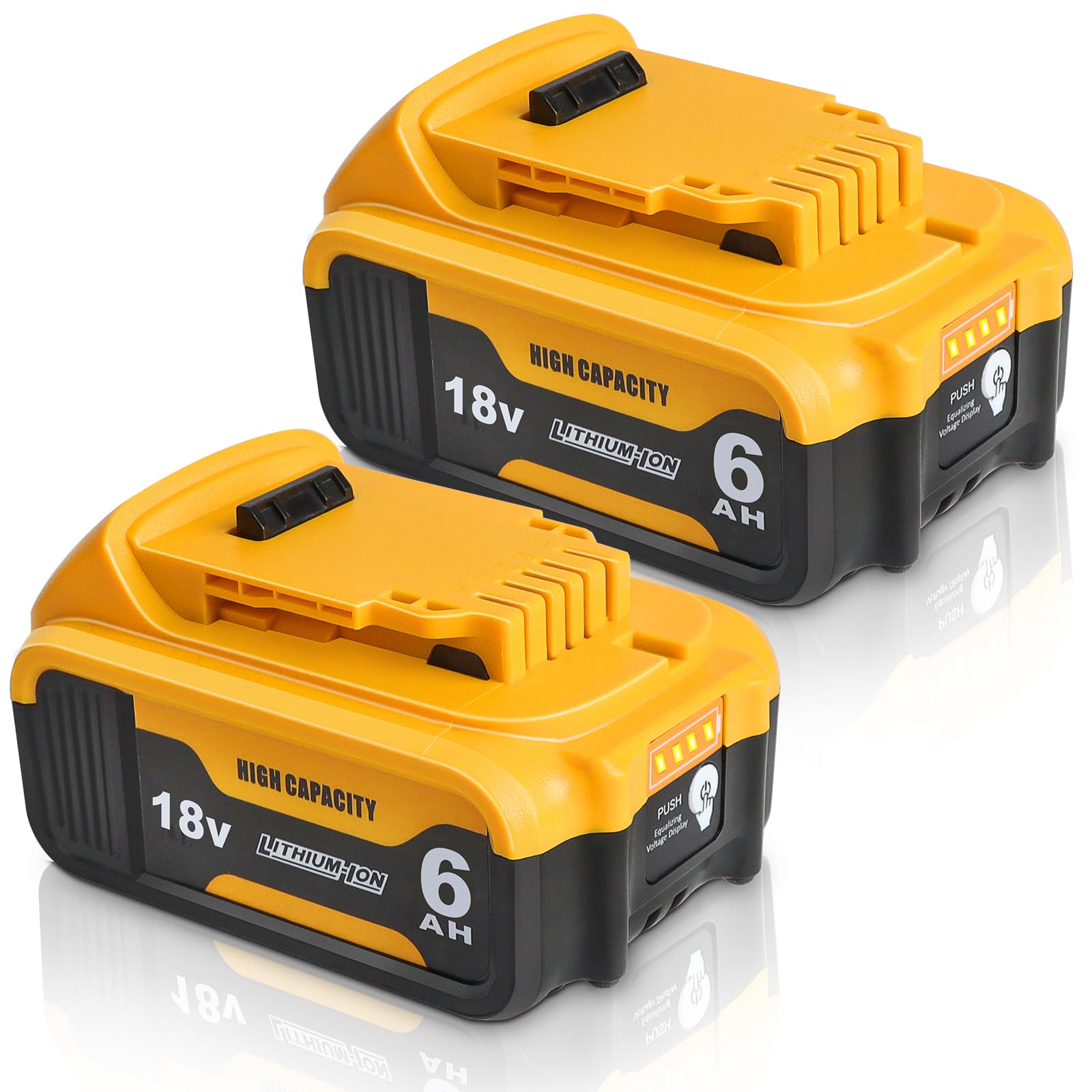 QUPER 2PACK DCB184 18V 6.0Ah XR Lithium Battery Compatible with Dewal_t Tools, Replacement for DCB182 DCB200 DCB180 DCB181 DCB201, with XJ Connector for Dewal_t Battery