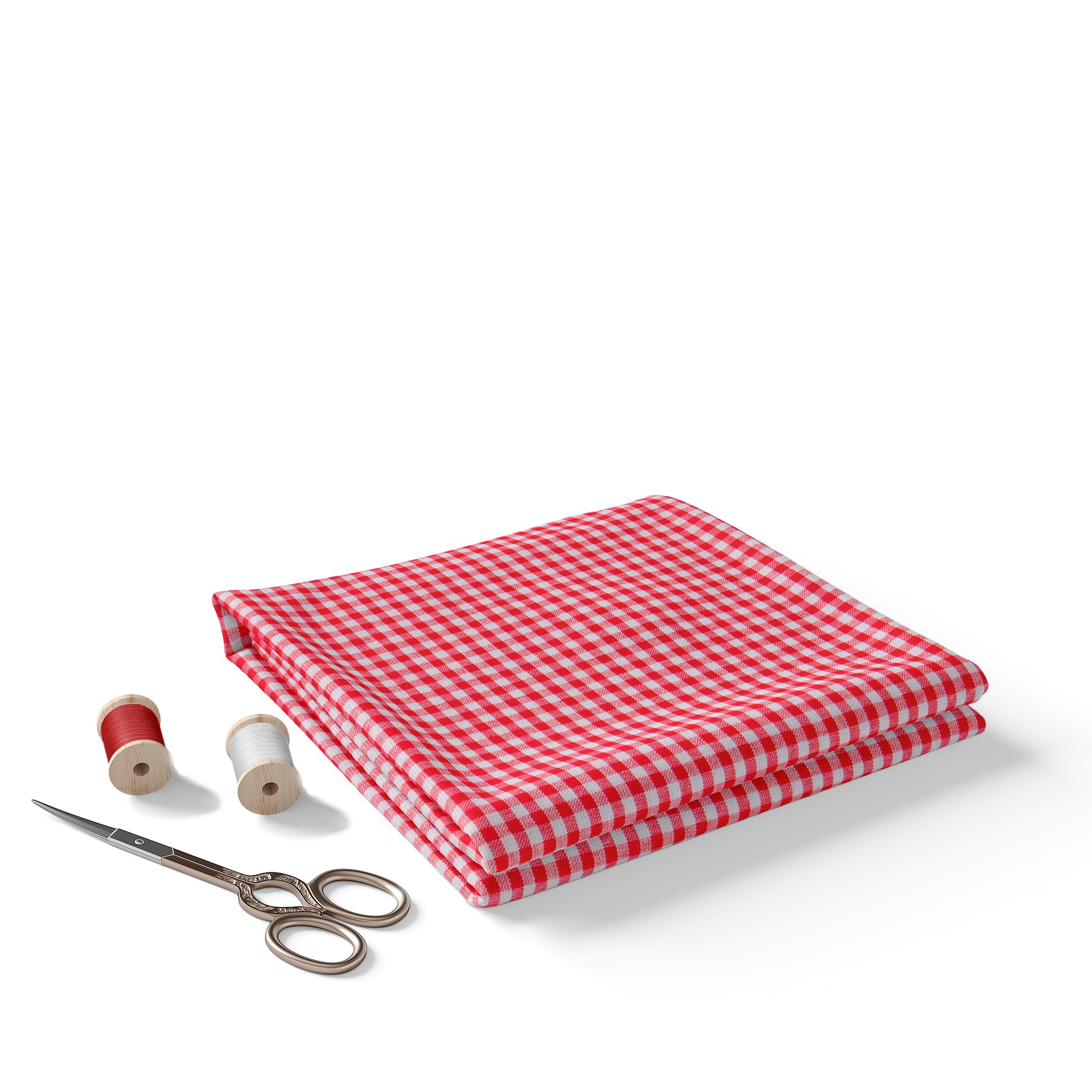 BIGREAMS Pure Cotton Checkered Unstitched Ghingham Summer Shirt Piece For Men's (Red, Yellow, Green)