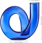 Joeyan Small Glass Vase for Flowers, Bud Vases Single Flower Vase Minimalism Style Mini Flower Vases for Table Decorative Living Room Decor Aesthetic Bedroom Accessories Home Decor, Blue