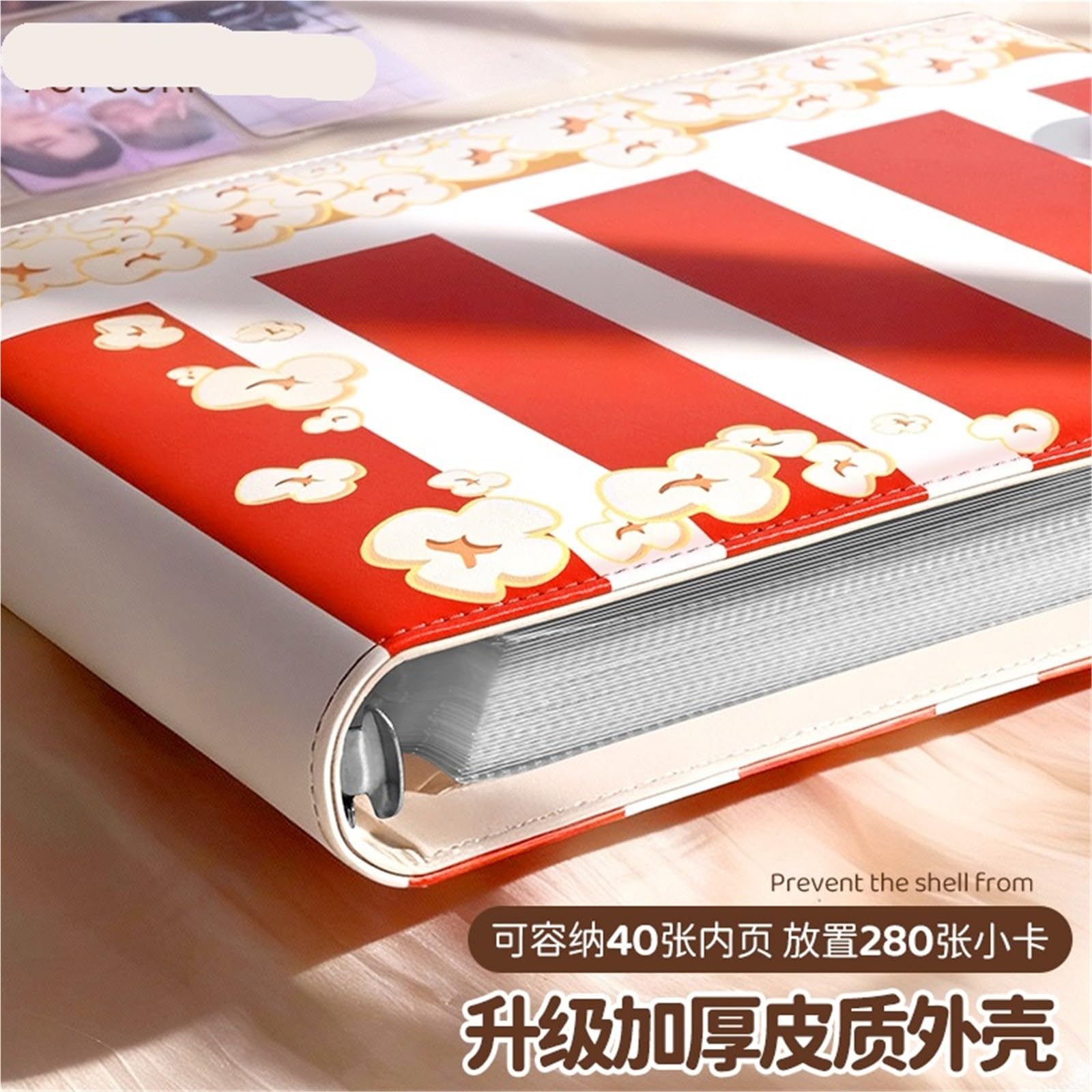 7/8Pocket Card Album PU Leather Thickened 6-Ring Photo Holder For 3Inch Pictures(A4 Only Cover)