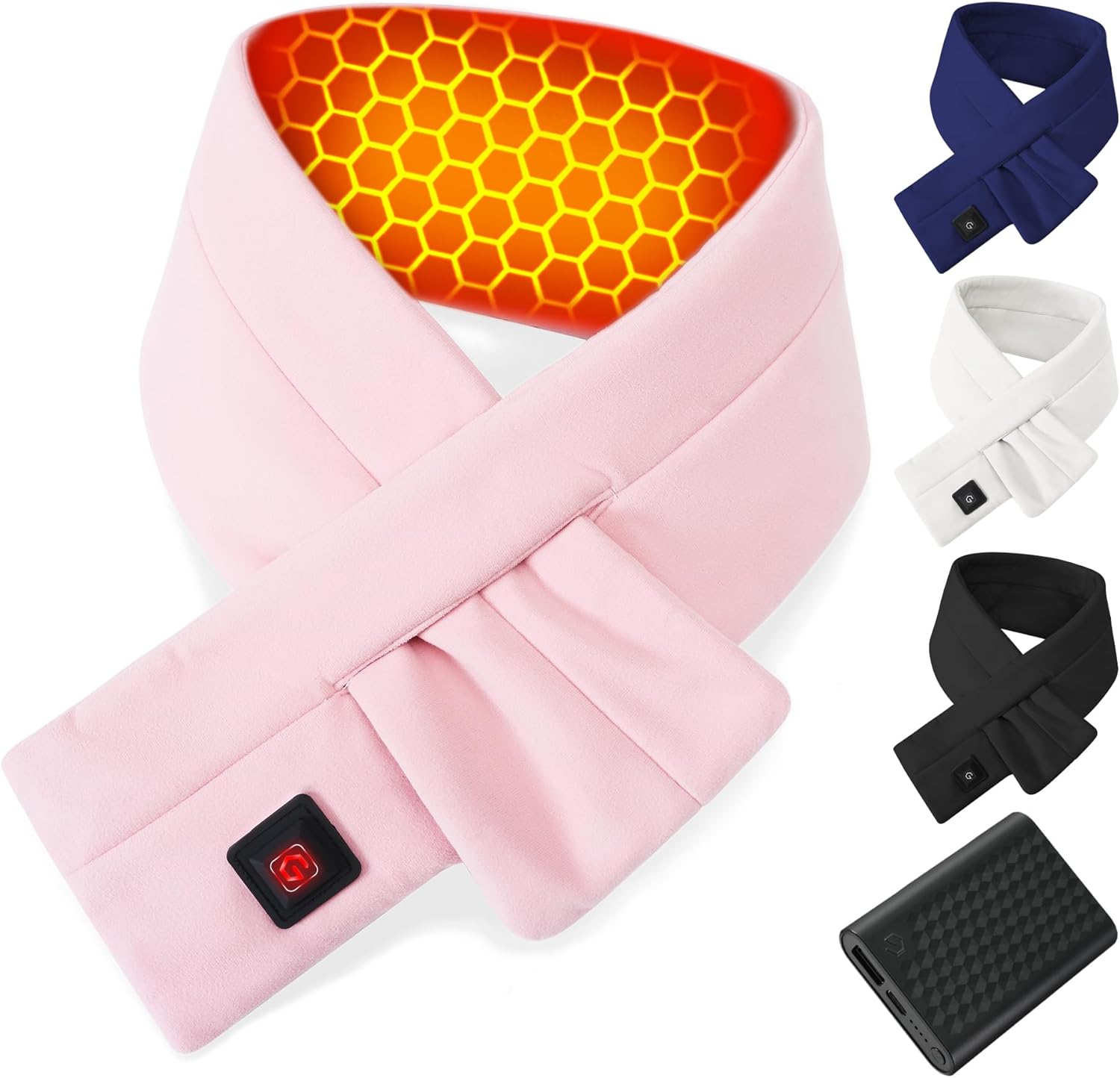 Wulcea Graphene Heated Scarf for Men Women 5V2A 6000mAh Fast Heating Long-Lasting Compact Battery