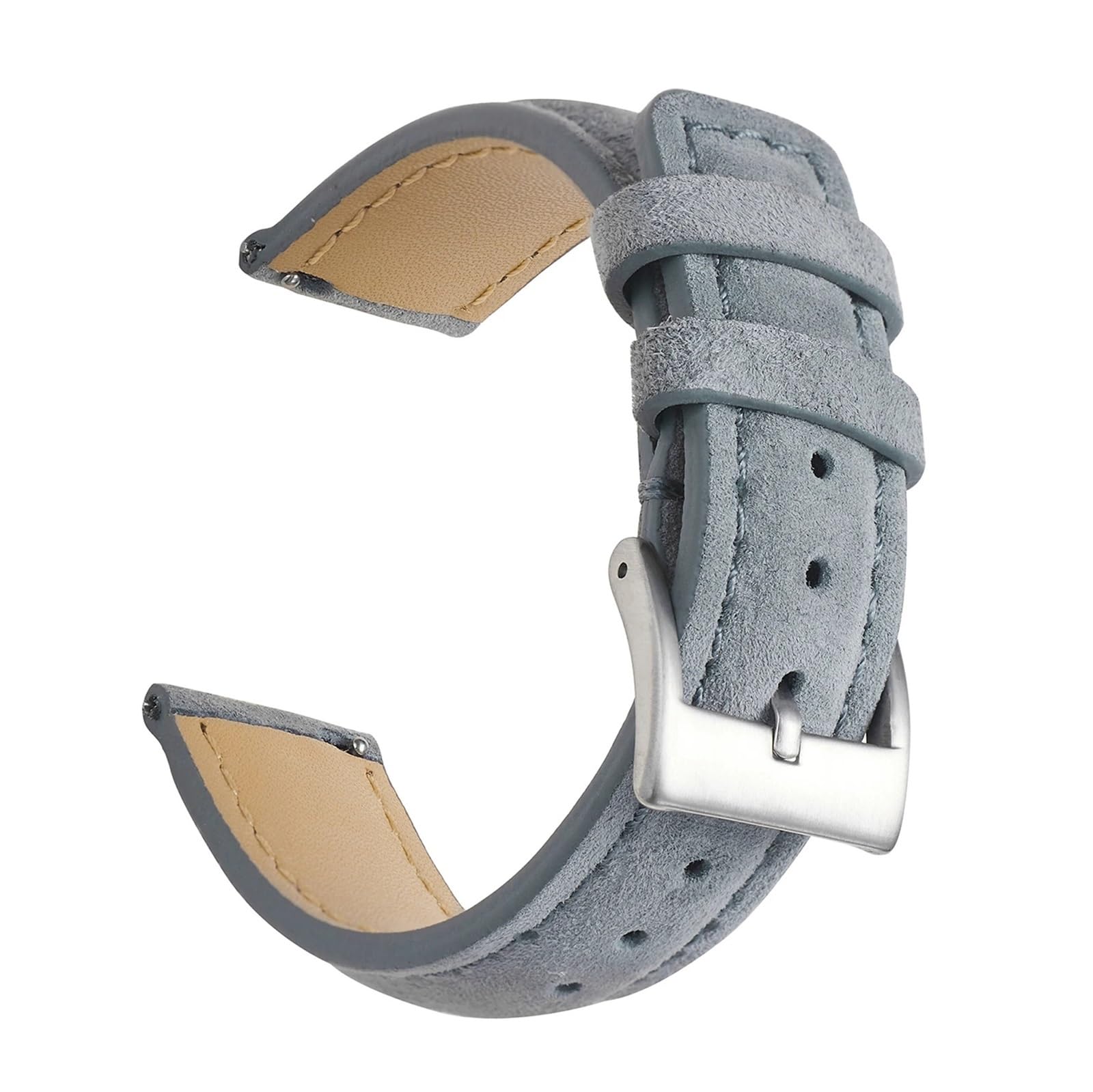Uhrenarmbänder, Wildleder Leder Uhr Armband Band Vintage handgemachte(Grey,22mm)