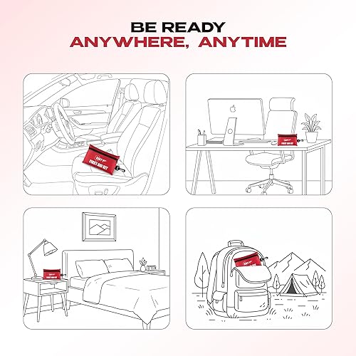 Miniatura 7 de Mini botiquín de primeros auxilios  Kit de emergencia de viaje y coche con vendas, torniquete, lavado de ojos y máscara de RCP  Funda de nailon