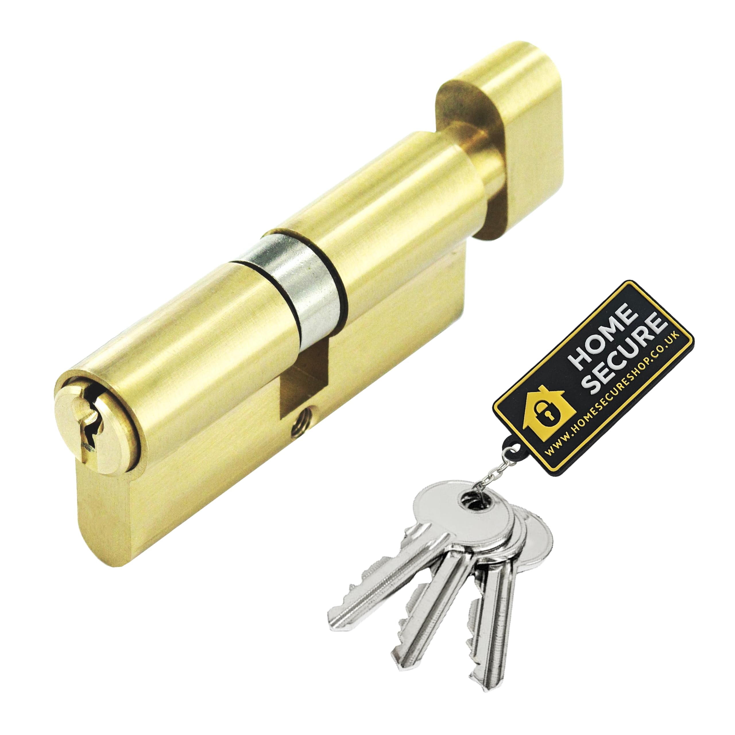 Homesecure Brass Home Secure™ Thumb Turn Euro Cylinder Door Lock Upvc Door Lock, Euro Lock Cylinder Lock Barrel For Internal & External Pvc Wooden Composite Doors (, 35/35)
