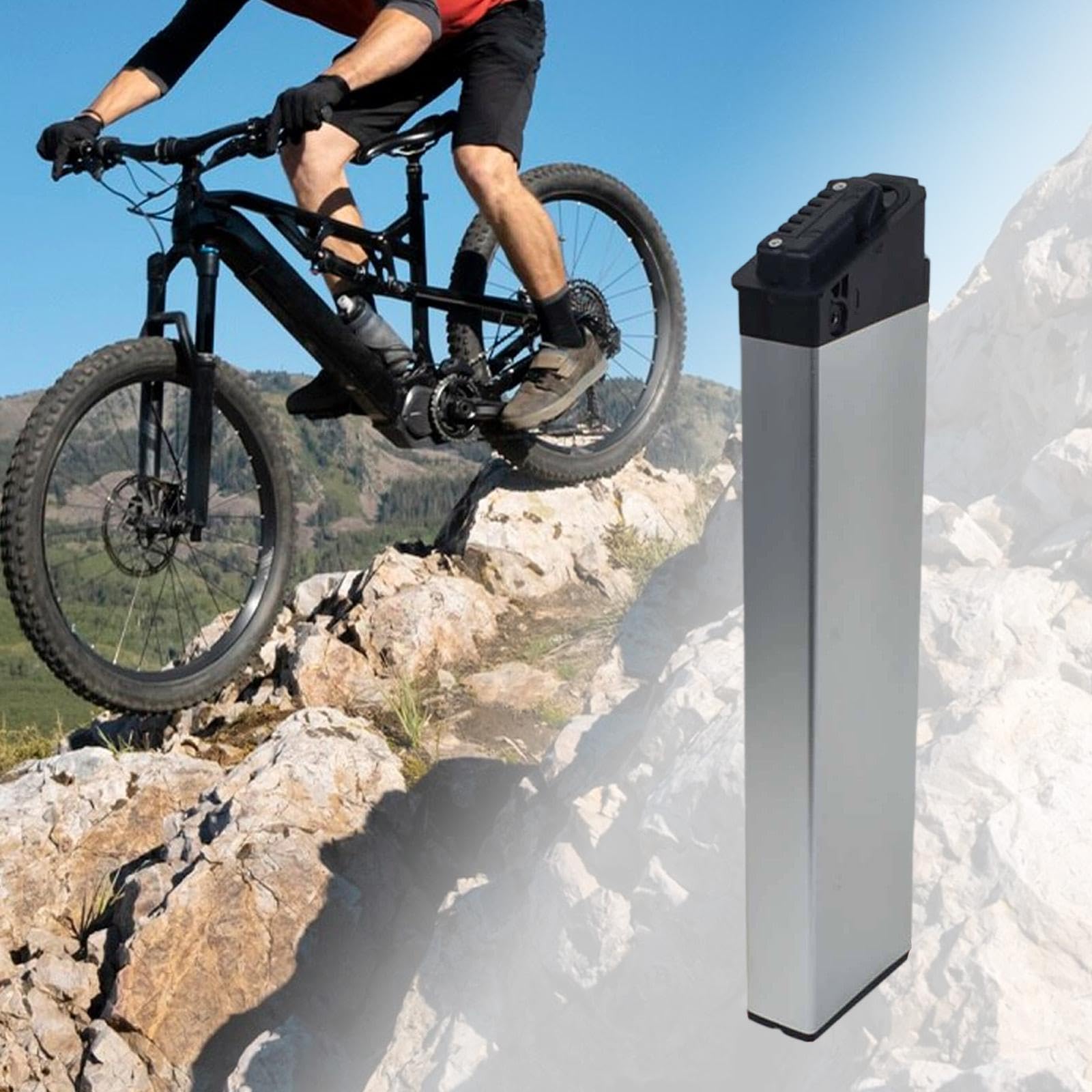 Scatola Batteria per Mountain Bike, Scatola Portaoggetti, Pezzo di Ricambio, Alloggiamento in Lega di Alluminio per Escursioni in Mountain Bike all, 10.2 Cm X 4.3 Cm X