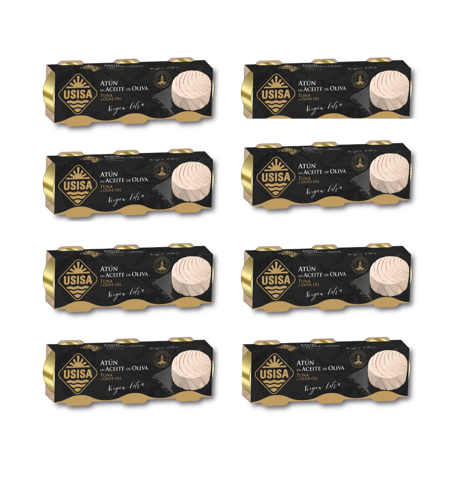 Usisa - Conserva de Pescado | Atún en Aceite de Oliva Virgen Extra - 8 Unidades (3 x 52 g)