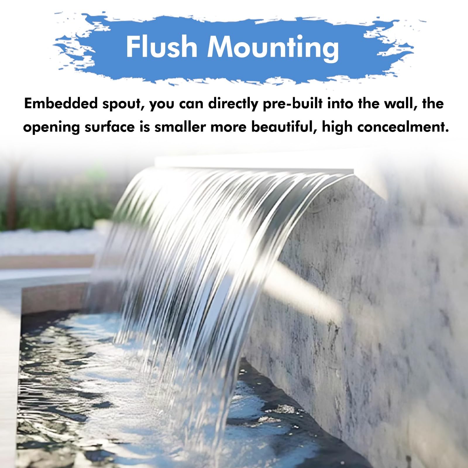 Generico Kit Cascata per laghetto di Grandi Dimensioni - Fontana Argentata da 35,5 cm (14 Pollici) per Esterni/Interni, Spa, Patio e terrazzo con Sistema di troppopieno