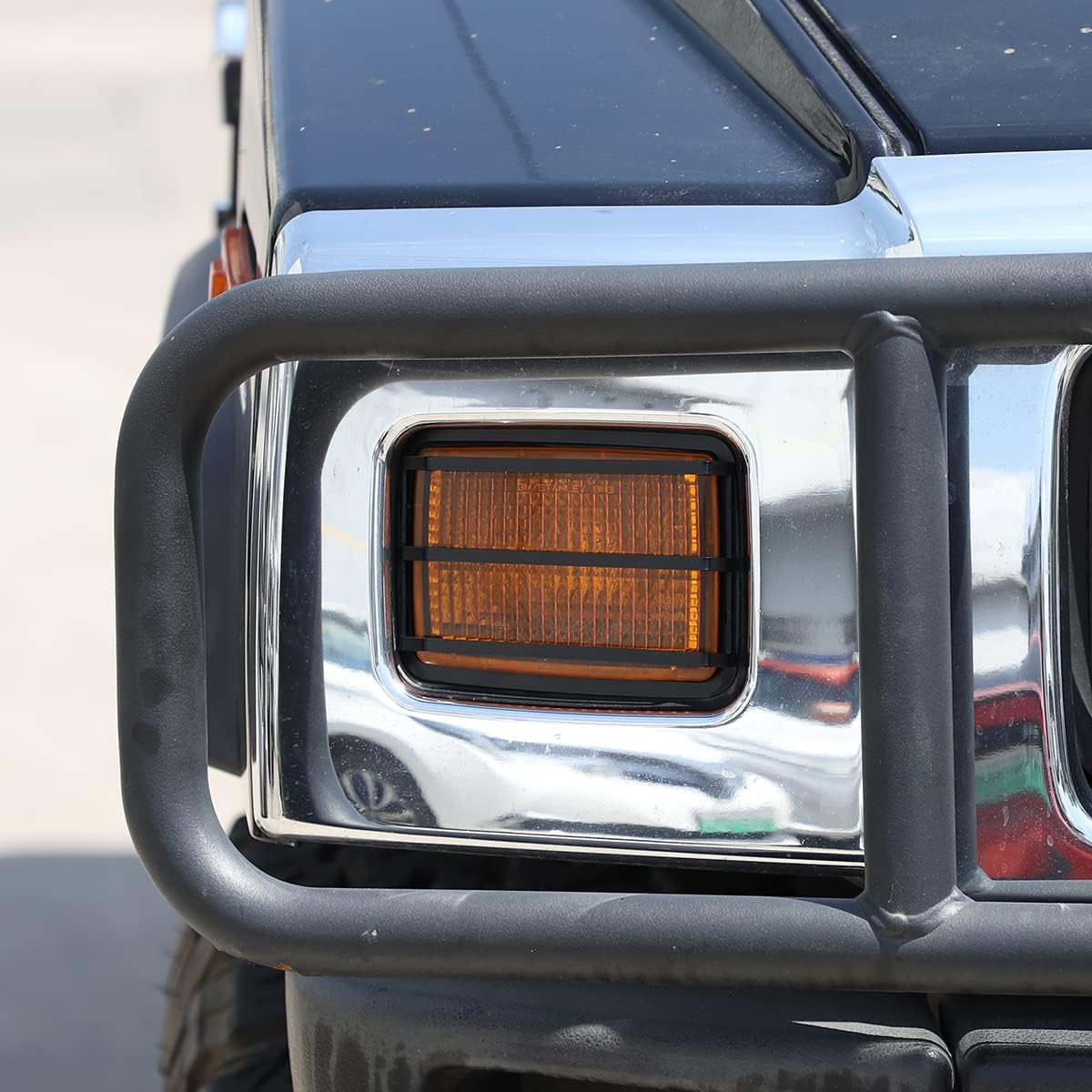 Carbon Steel Front Turn Signal Lamp Guard,Front Lamp Guard Cover Fit for Hummer H2 2003-2009