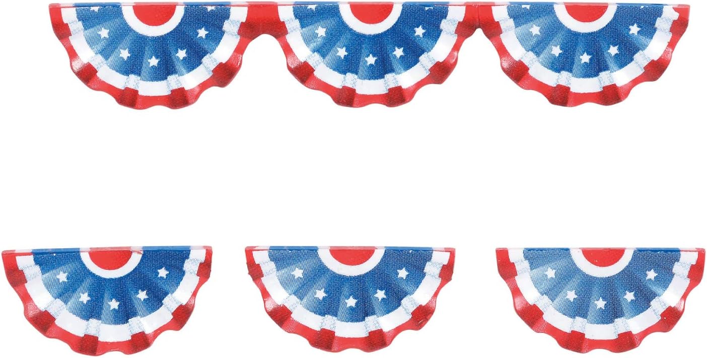 Department 56Village Collection Accessories Patriotic Décor Bunting Figurine Set, 0.75 Inch, Multicolor