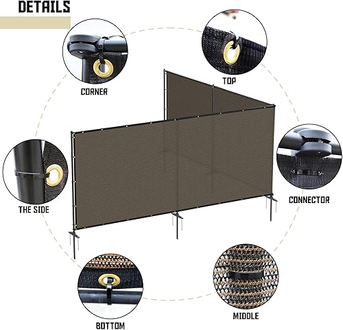 Miniatura 8 de TANG Valla de privacidad al aire libre con postes de hierro, picos de tierra para perros, valla de privacidad de metal para jardín, patio trasero,