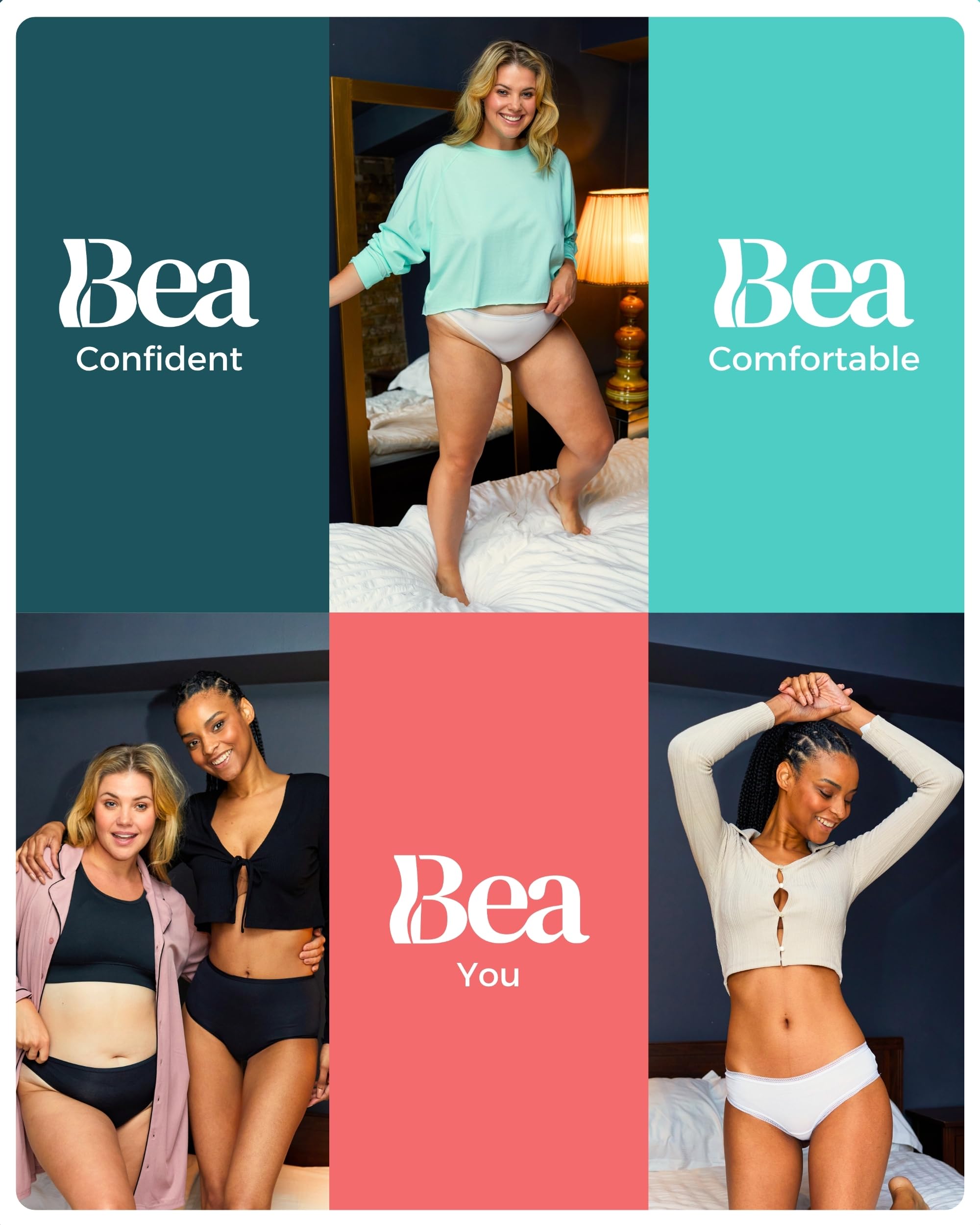 Bea Lot de 7 Culottes en Bambou pour Femme, Culotte pour Femme en Bambou Ultra-Douce, sous-Vêtements Féminins Respirants, Couvrants, à Taille mi-Haute