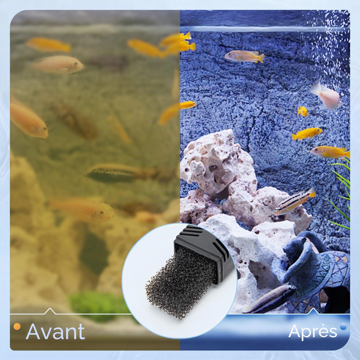 Nobleza - Filtre Intérieur Aquarium 5W, 230L/H Filtre Aquarium à Débit d’Eau, 20-50L Filtre Aquarium pour Petit Réservoir, Froide ou Tropicaux, Réservoir de Tortues