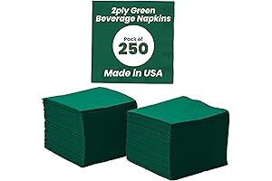 2 Ply Hunter Green Cocktail Napkins - Pack of 250ct: Premium Cocktail...