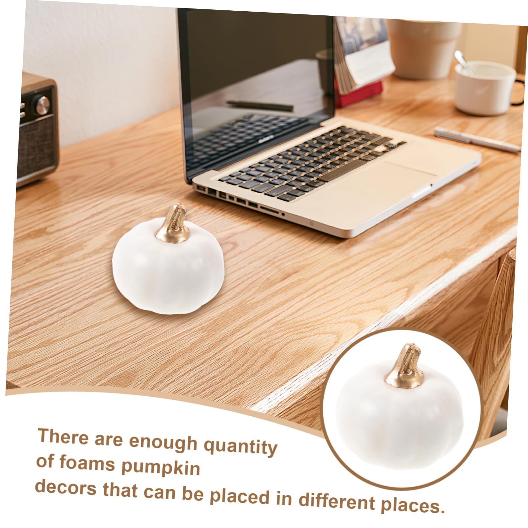 Artibetter 10pcs Halloween Decorations Pumpkin Prop Festival Pumpkin Decor Blank Pumpkin Fall Decorations for Home Pumpkin for Halloween Decor Artificial Pumpkin Accessories Foam White Mini