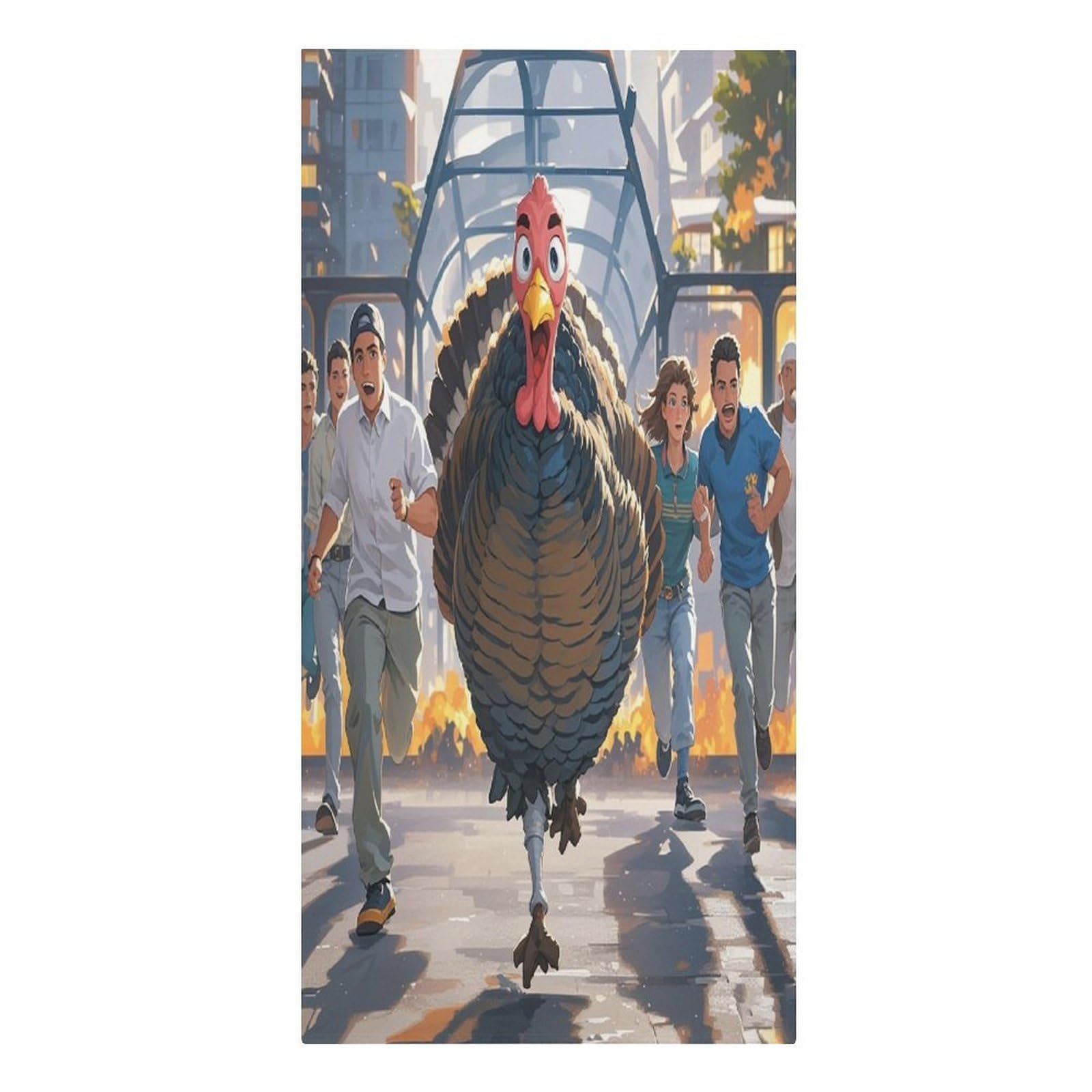 VstaDank Running Turkey Beach Towel Vacation Essentials Sand Free Soft Quick Dry Swim Towels 61"x30" Modern Extra Large Towels Lightweight Microfiber Beach Towel for Swimming Pool