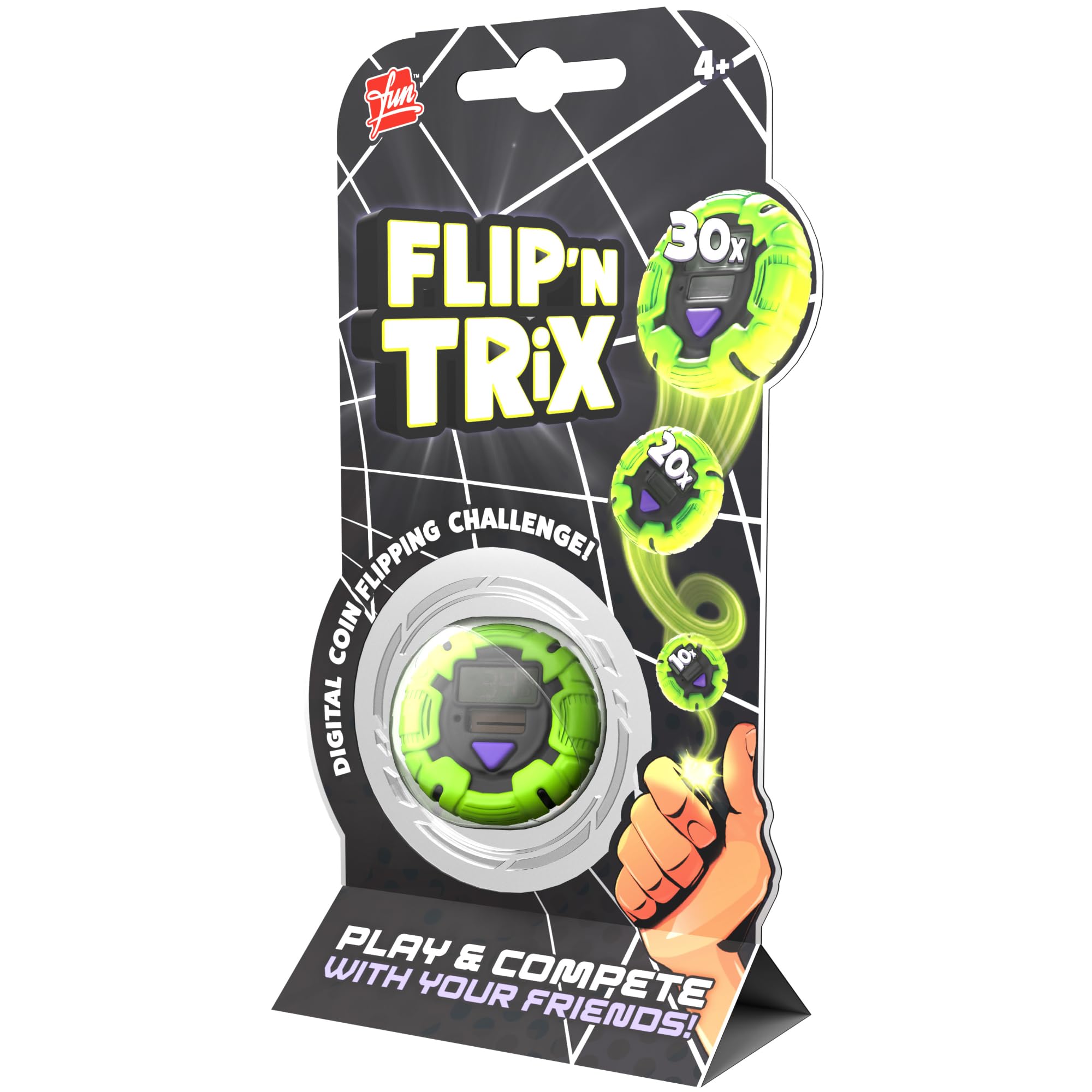 Fun Promos Flip 'n Trix | Digital Coin Flipping Challenge Toy | Play & Compete with Your Friends | Novelty Fidget Toy | Ages 4+