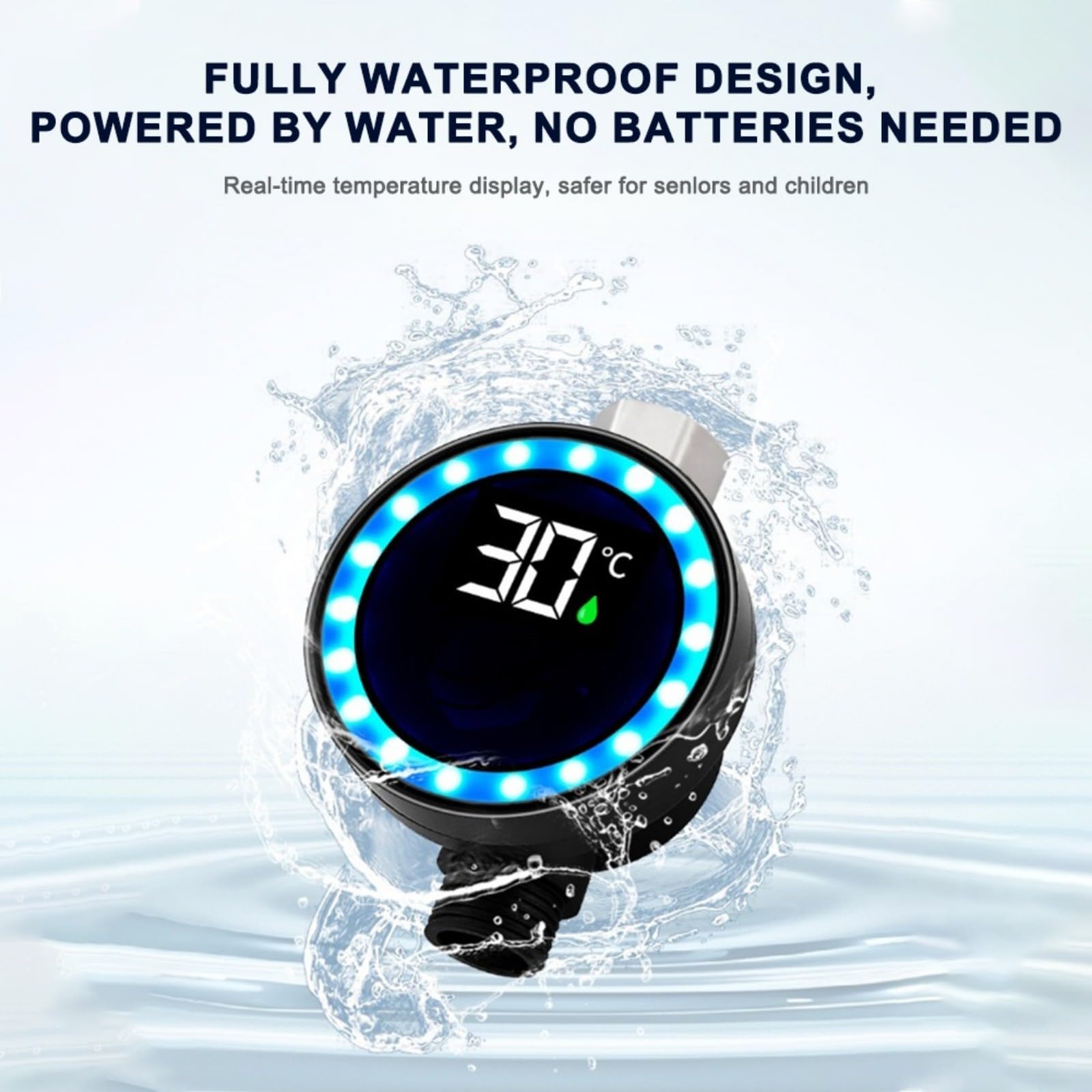 Wasserthermometer, Duschthermometer LED-Digitalanzeige, digitales mit sofortiger Temperaturanzeige