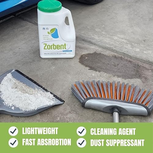 Miniatura 3 de Zorbent Bolsa de 10 cuartos de galón para limpieza de derrames líquidos  16 veces más absorbente para grasa, aceite, sangre  Reutilizable para piso,