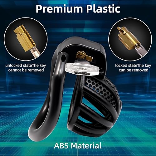 Vista 36 de Jaula de castidad masculina para el pene - Jaula de castidad para hombre, ejercicio de pene impreso en 3D, equipo de bondage negro, ligero, juguete