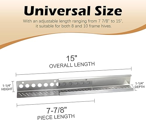 Miniatura 2 de BeeCastle 4 unidades reductor de entrada de colmena y protector de ratón, protectores deslizantes de ratón para colmena de abejas de 8 o 10 marcos,