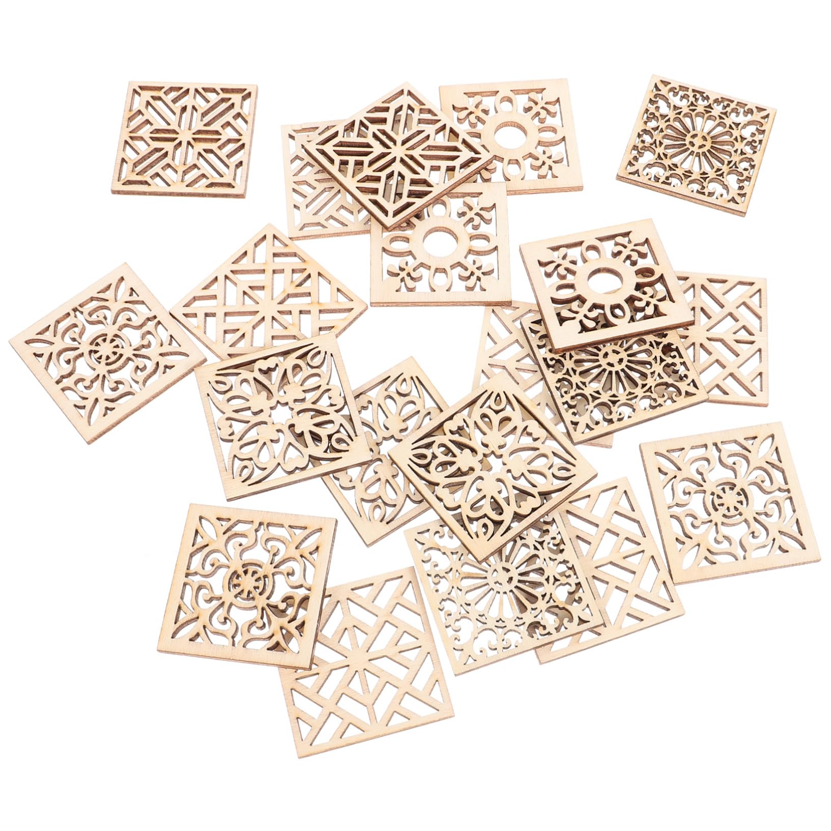 BESPORTBLE 20 Piezas decoración de astillas de madera Accesorios de madera letrero de puerta ocupada pequeño flores de hortensias de seda recortes de flores manualidades de madera Bambú Beige