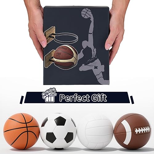 Miniatura 8 de Soporte de baloncesto de montaje en pared, soporte de almacenamiento de bolas para autógrafos, baloncesto, fútbol, colección de voleibol, accesorios