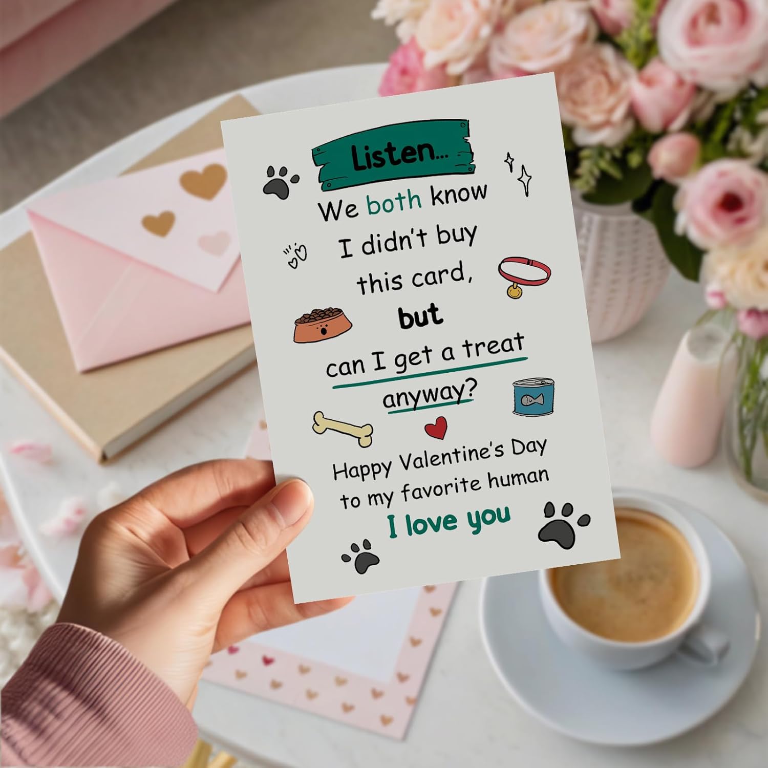 Alzombi Funny Valentine's Day Card from Dog, Valentines Day Card for Dogs Mom or Dogs Dad, Cute Dog Valentines Cards Gifts for Him Her - Image 6