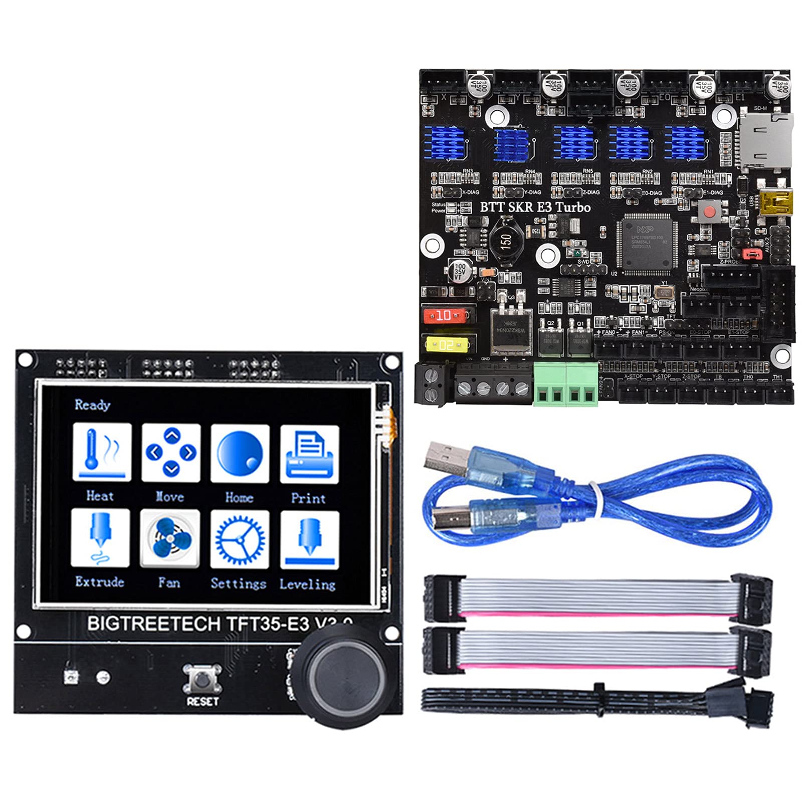 BIGTREETECH Direct SKR E3 Turbo + TFT35 E3 V3.0 32 Bit Controller and 2 Types Mode Display 3D Printer Kit for Ender 3 3D Printer