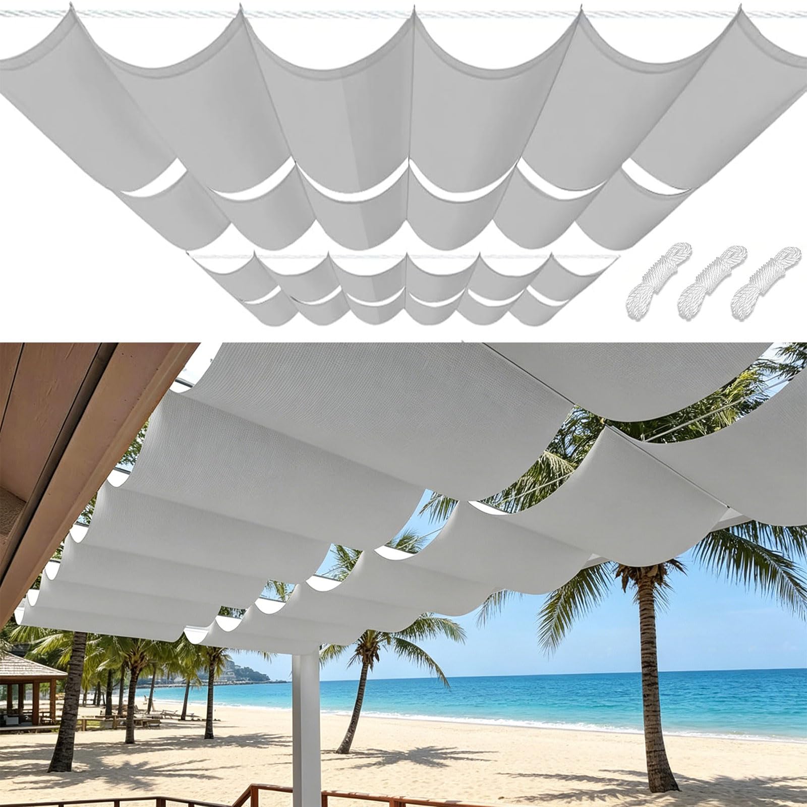 Toiles d'ombrages anti-UV et étanches pour grand patio avec œillets