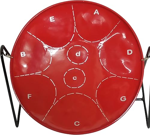 Miniatura 3 de Tambor de acero (Steelpan) de 10 pulgadas con instrucciones fáciles para principiantes (rojo)