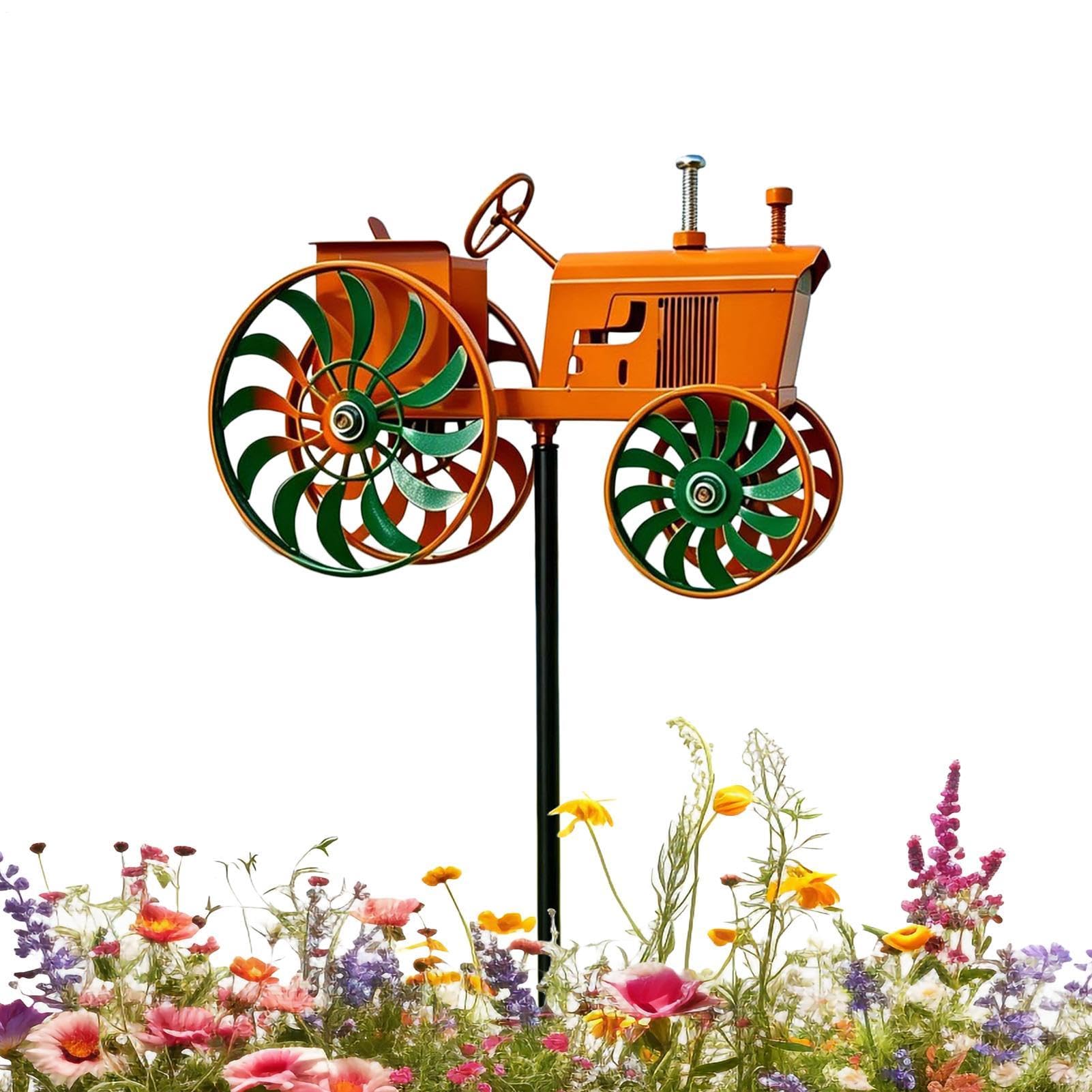 Moulin à vent tracteur de jardin pour embellir vos parterres fleuris