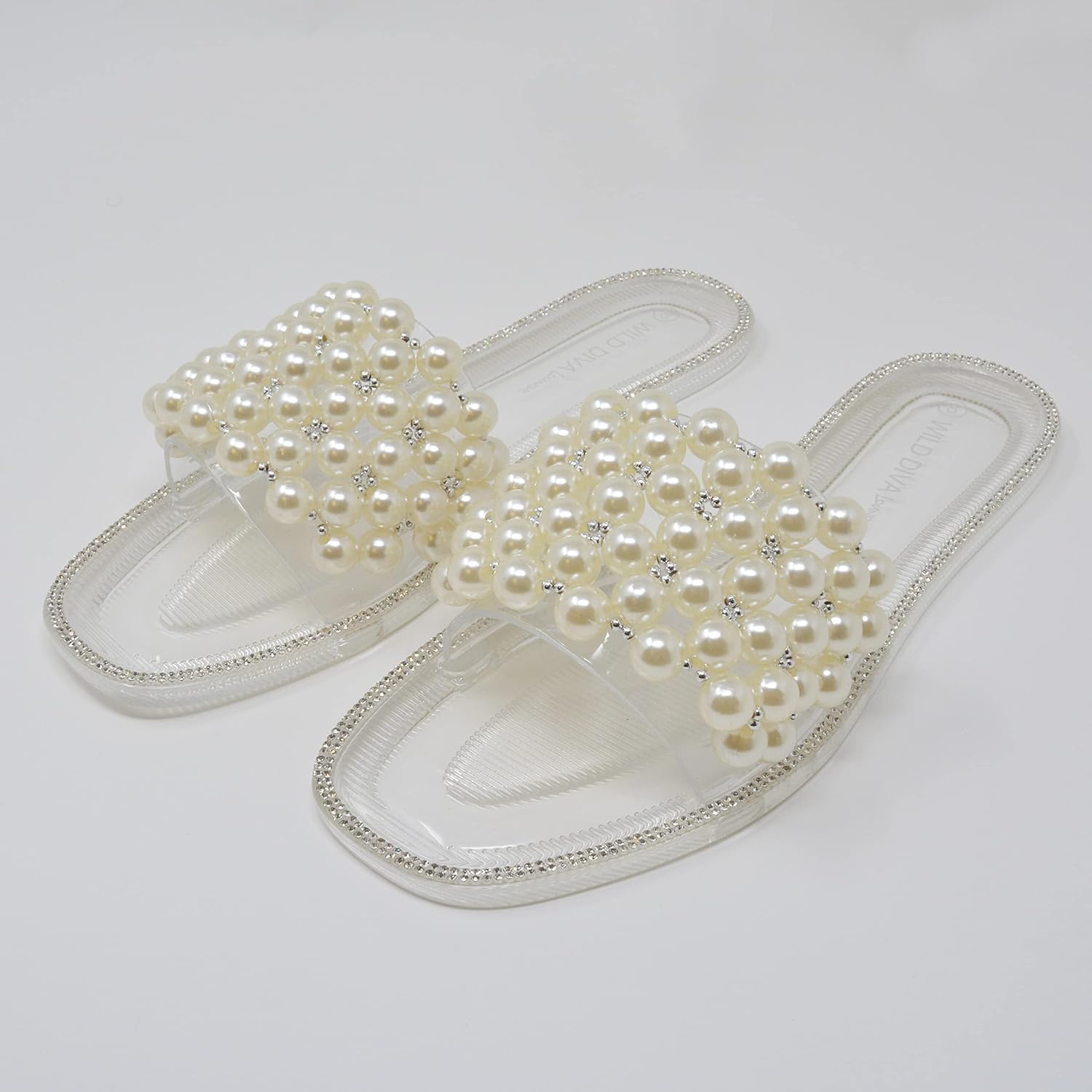 Wild Diva Womens Jelly flip Flop Rhinestone Slippers Sandals - Image 2