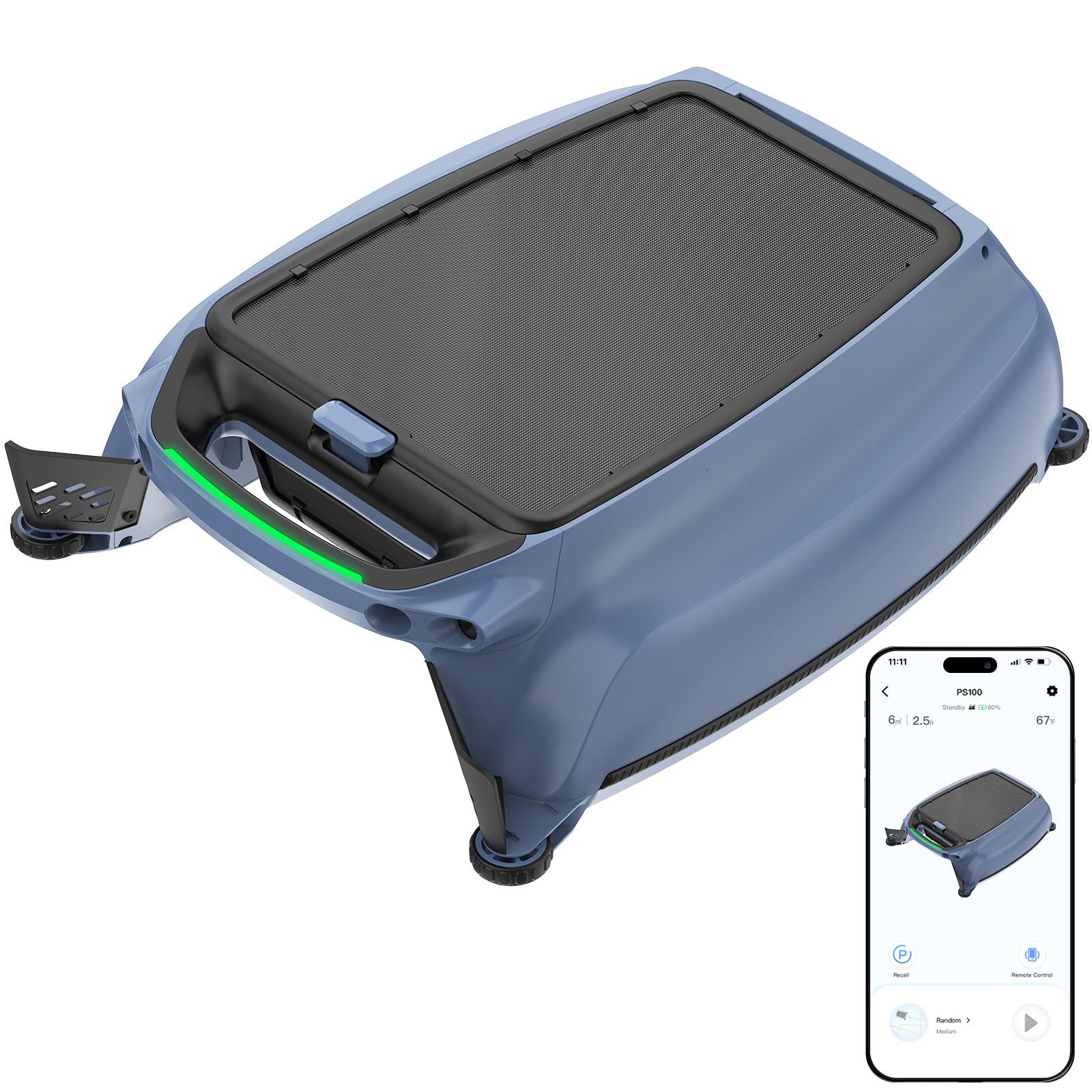 KAVANO Solar Pool Skimmer Robot, Robotic Pool Surface Cleaner with App Control, Automatic Floating Pool Skimmer for Inground and Above Ground Pools