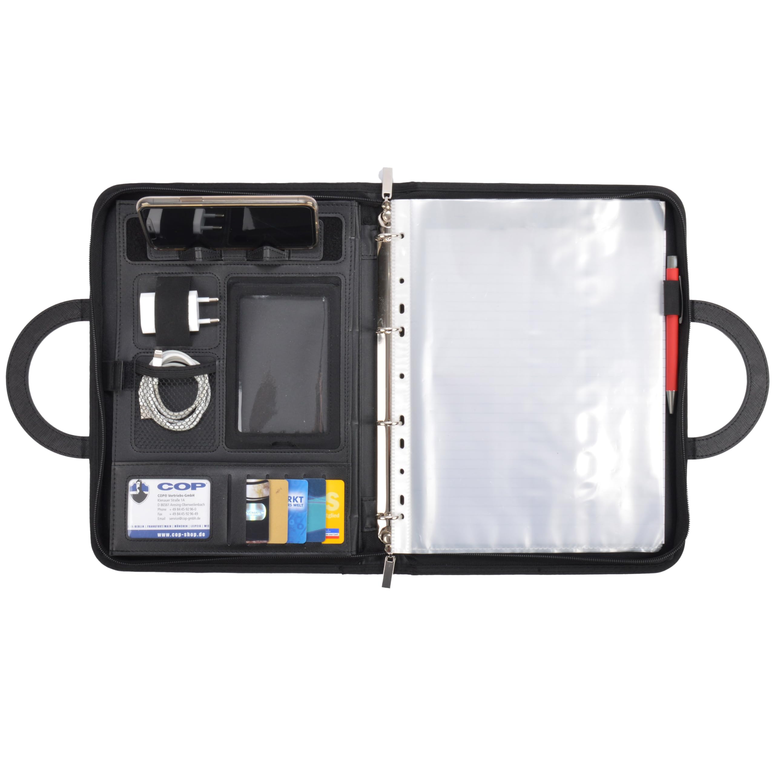COP® 21906 Dokumentenmappe inkl. Smartphone-Halterung und A4 Schreibblock