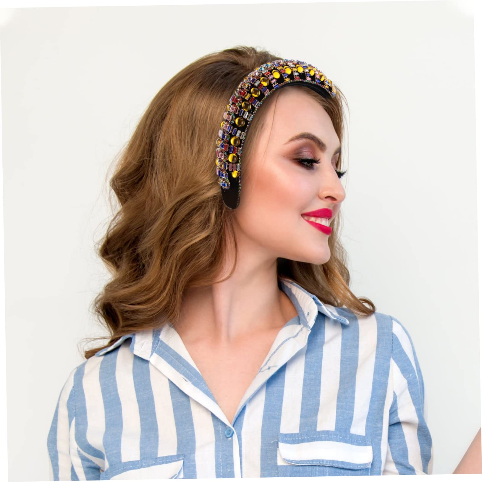 MAGICLULU 3 Stk Vintage Stirnband mit breiter Krempe damen stirnbänder Braut Kopfschmuck breites haarband party haarreif Gesichts-Stirnband Make-up- Strass-Haarband Strass-
