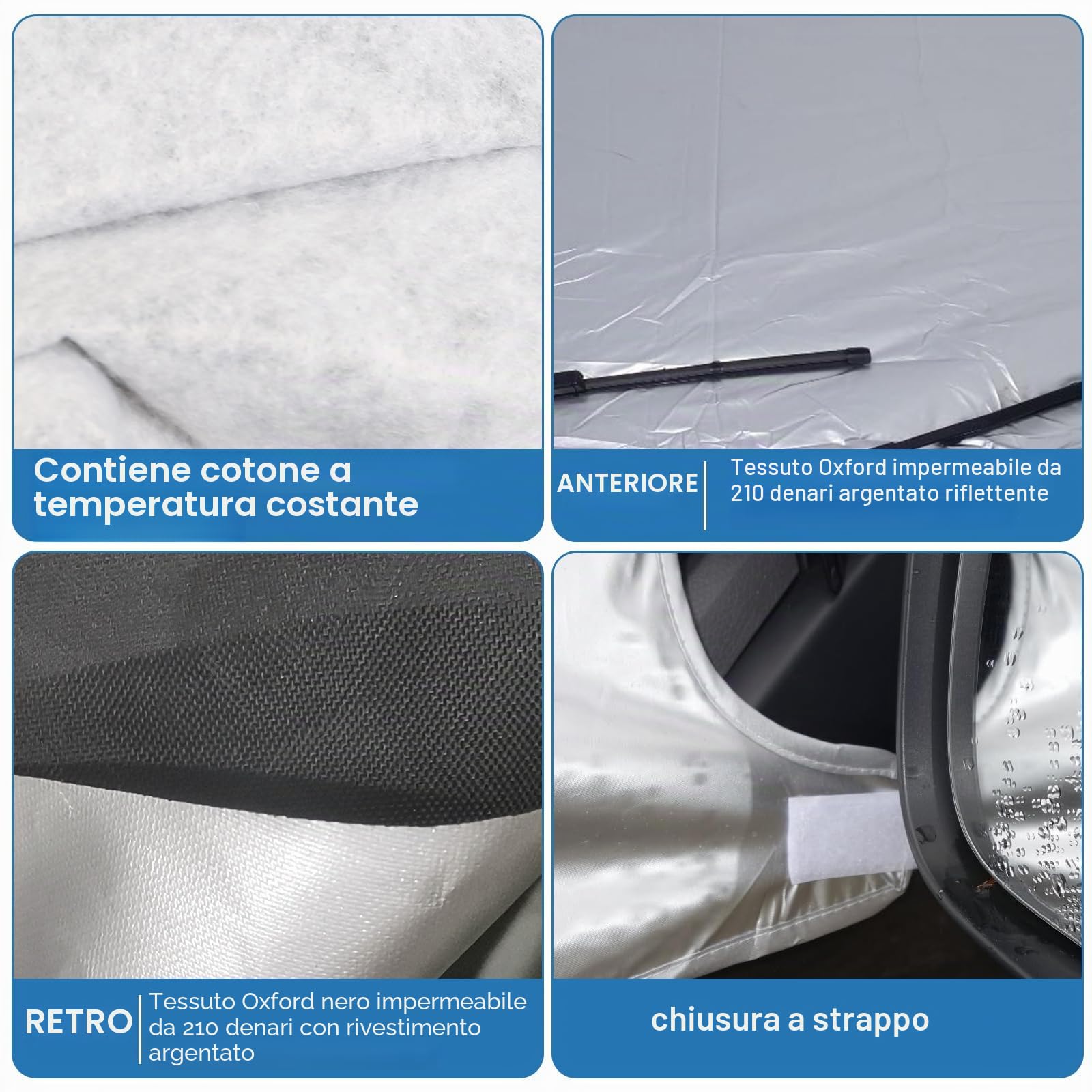 Copertura per Parabrezza Auto per T6, Copertura per Parabrezza Anteriore Ispessita, Protezione da Neve, antigelo, Polvere e Ghiaccio, Copertura per finestrino Camper