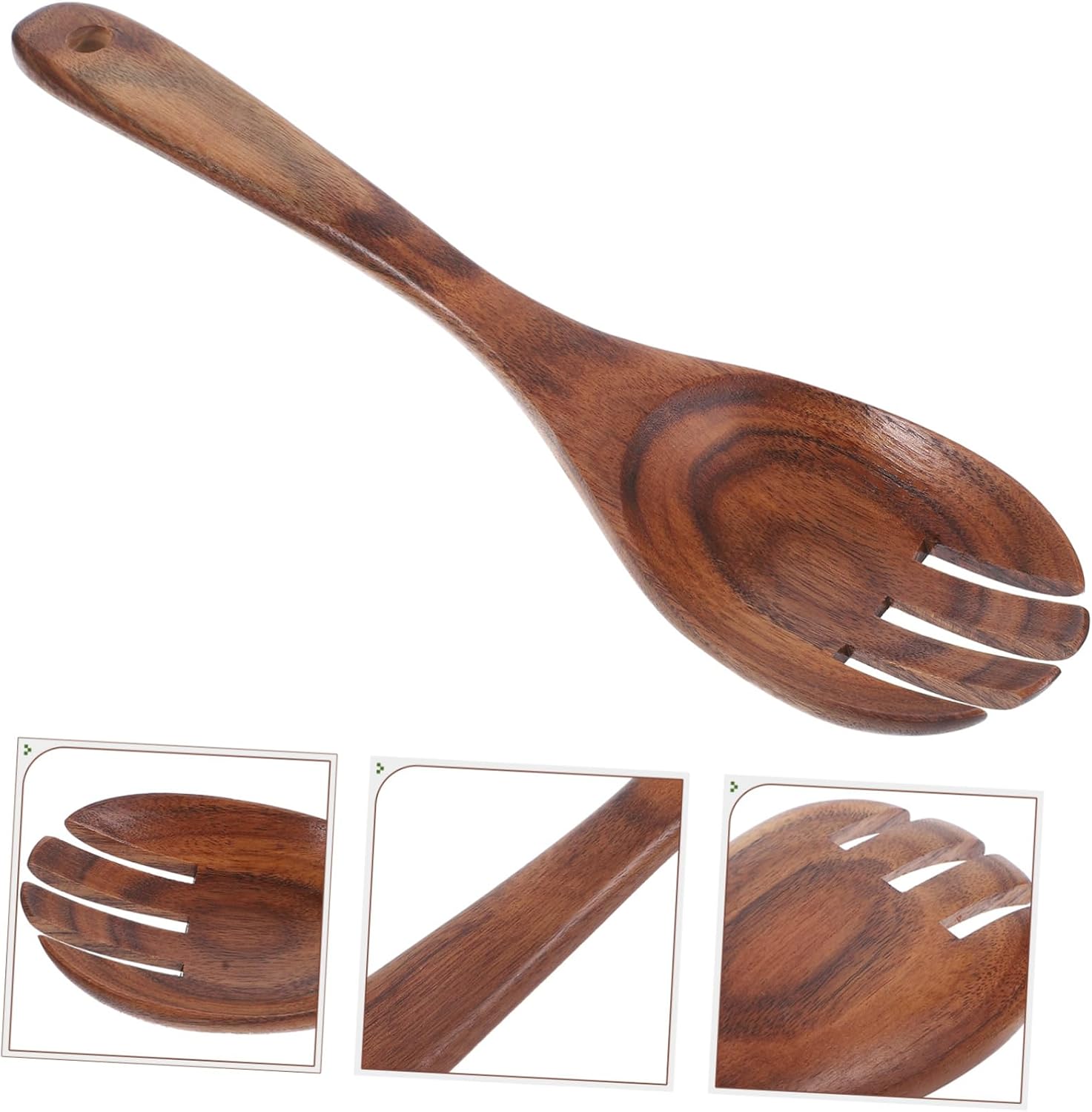 Acacia Wood Salad Servers Spork 10.4 Inch Wooden Serving Utensil for Cooking and Dining