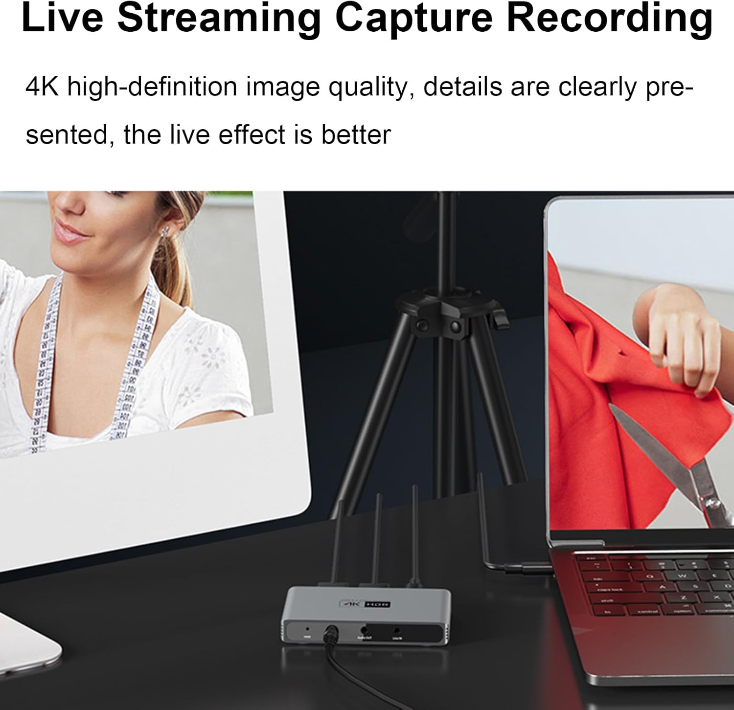 4K HDR Video Capture Card, USB 3.0 HDMI Video Capture Device, 240Hz High Refresh Rate, Loop Out Support