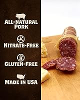 Vista 3 de Fortuna's Parmigiano Salami - Sin nitratos y gluten, cerdo totalmente natural, curado en seco, fabricado en Estados Unidos con queso parmigiano