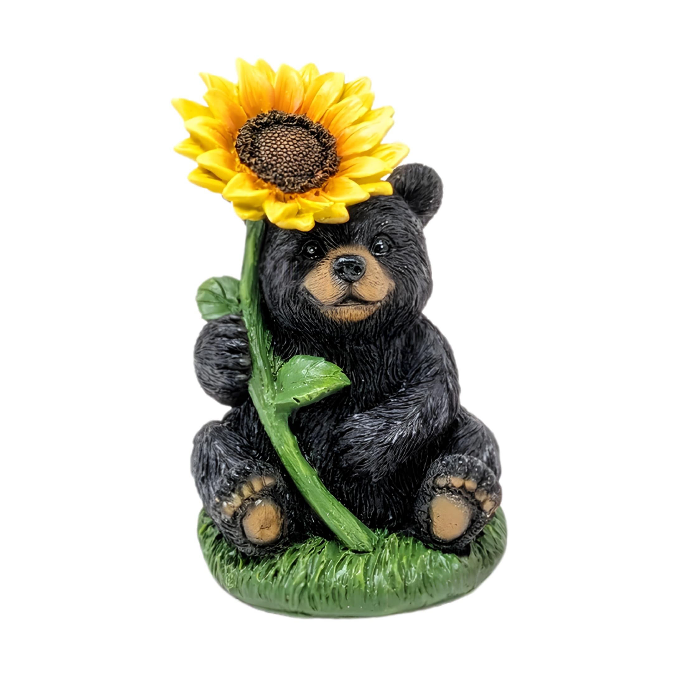 Figurine ours noir en résine Sunny Paws pour décoration d'étagère et chalet