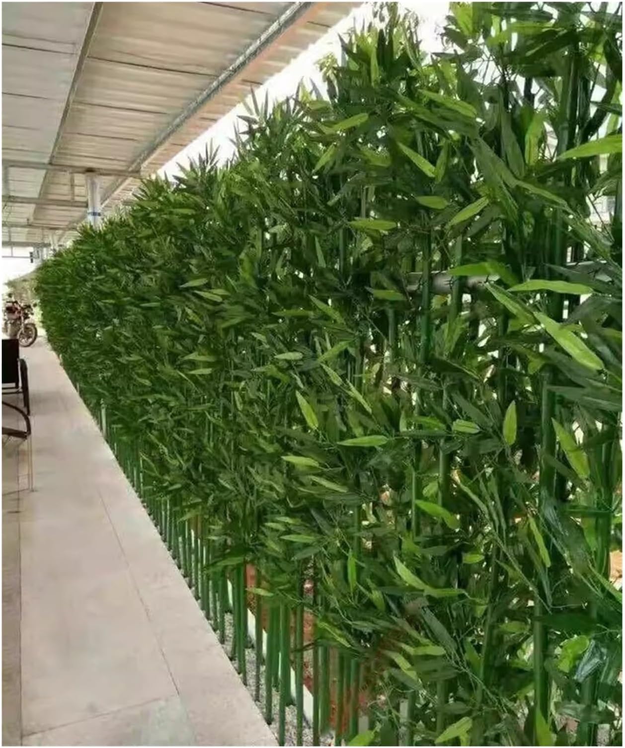 1m 1.2m 1.5m 1.8m 2m Tall Artificial Bamboo Stalks with Leaves - Large Faux Bamboo Silk Fake Plants Trees Patio Privacy Screen Fence DIY Decor, Indoor Outdoor Room Divider Greenery Wall(15 Bamboos,2m/