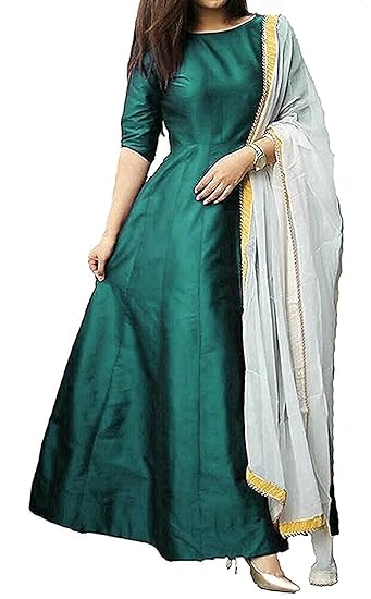 Long plain anarkali dress Clearance