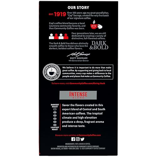 Vista 53 de Community Coffee Dark & Bold Espresso Roast - 12 cápsulas de café tostado extra oscuro, compatible con cafeteras Keurig 2.0 K-Cup, 12