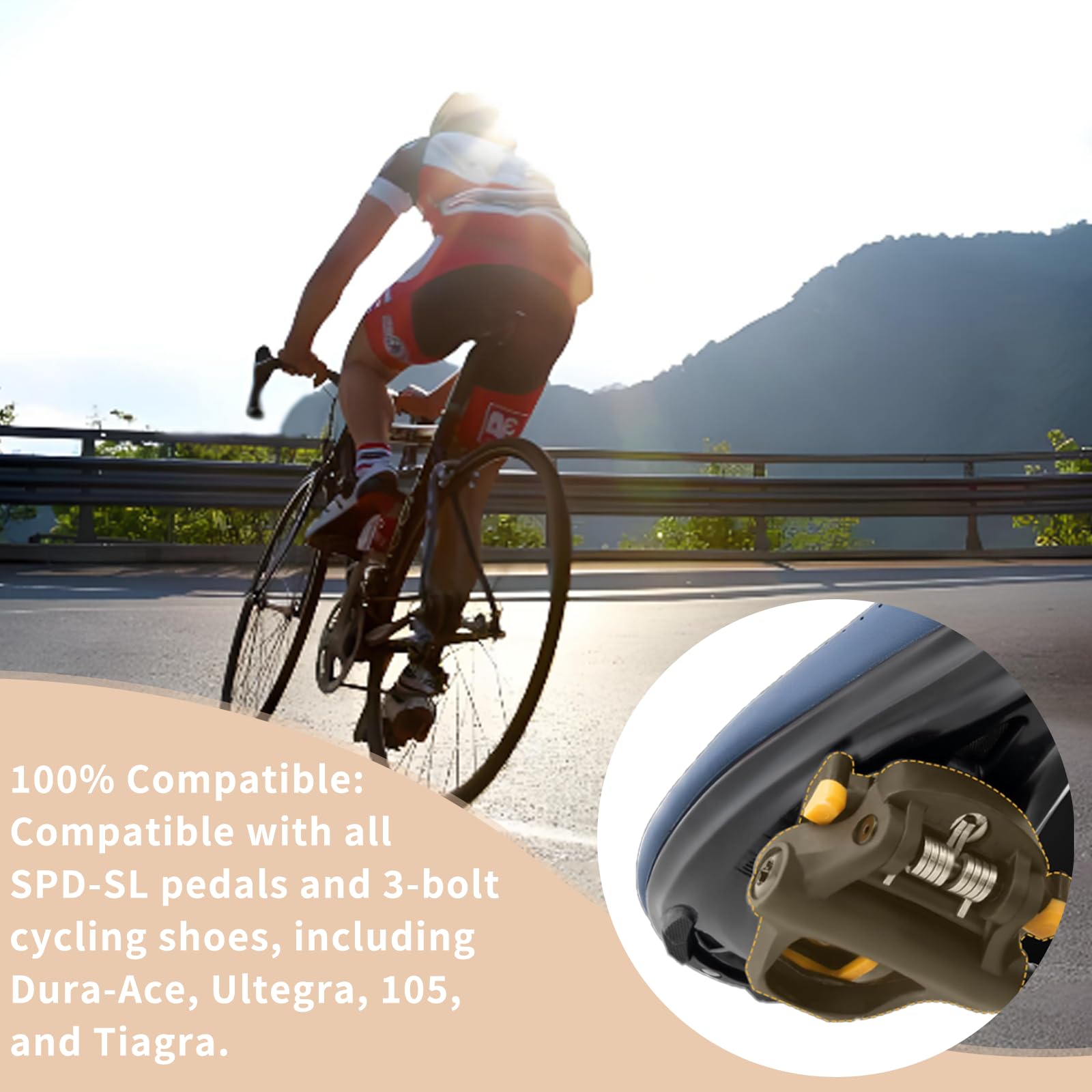 Tacchetti per Bicicletta Compatibili Shimano SPD SL, Adatti ai Pedali SM SH-10, SH11, SH12, Tacchetti per Scarpe da Bicicletta con Viti in Acciaio al Titanio, Alta Compatibilità e Resistenza
