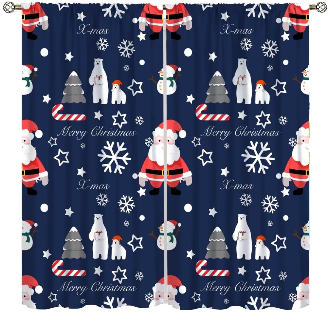 Amazon.co.jp: 楽しいサンタクロースのカーテン メリークリスマス