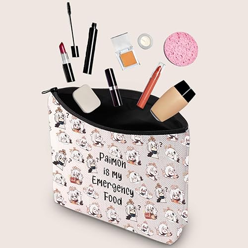 Miniatura 9 de JXGZSO Bolsa de cosméticos inspirada en el anime Paimon is my Emergency Food Traveller Gift Anime Lover Gift, Paimon